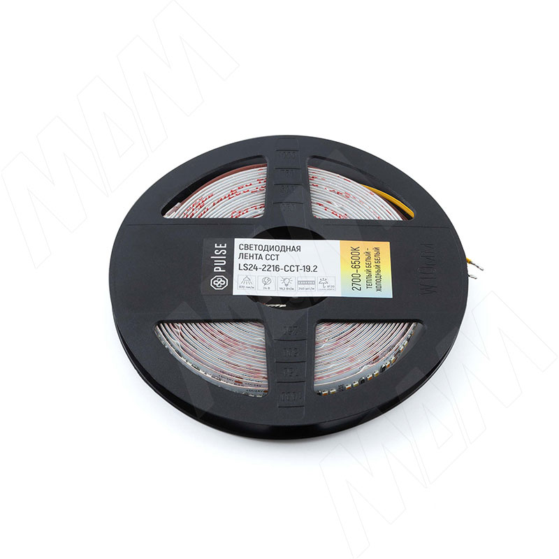 CCT Светодиодная лента 2216/240, 24V, 5 м, теплый белый — холодный белый 2700-6500К, IP20, 19.2W/1м