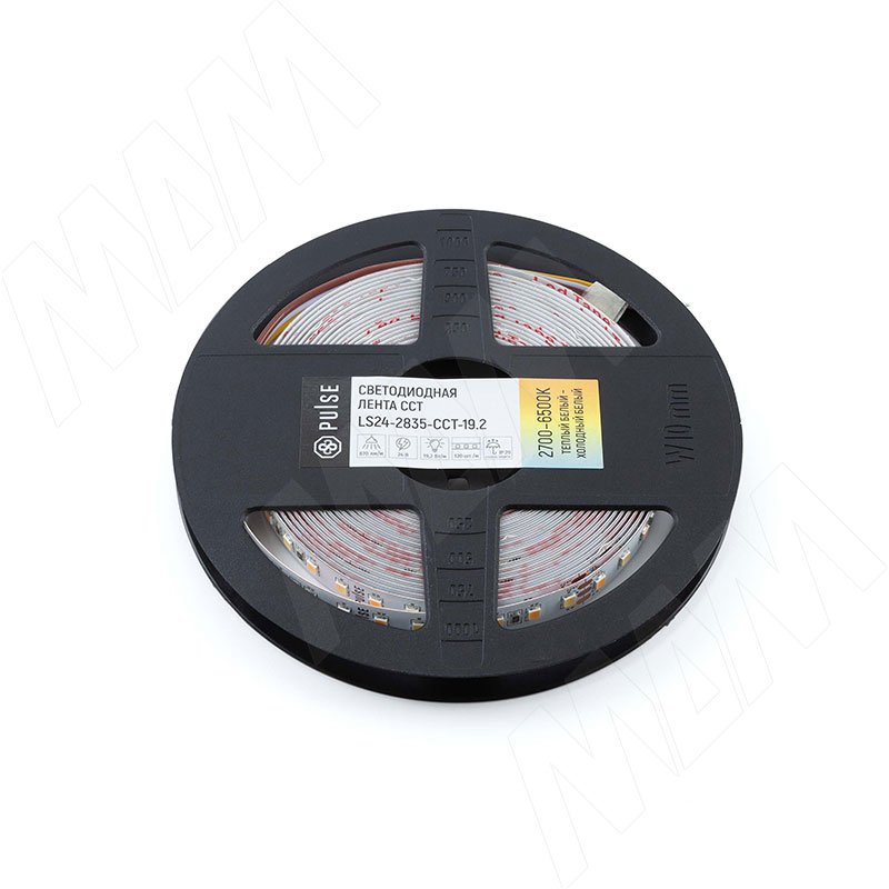 CCT Светодиодная лента 2835/120, 24V, 5 м, теплый белый — холодный белый 2700-6500К, IP20, 19.2W/1м