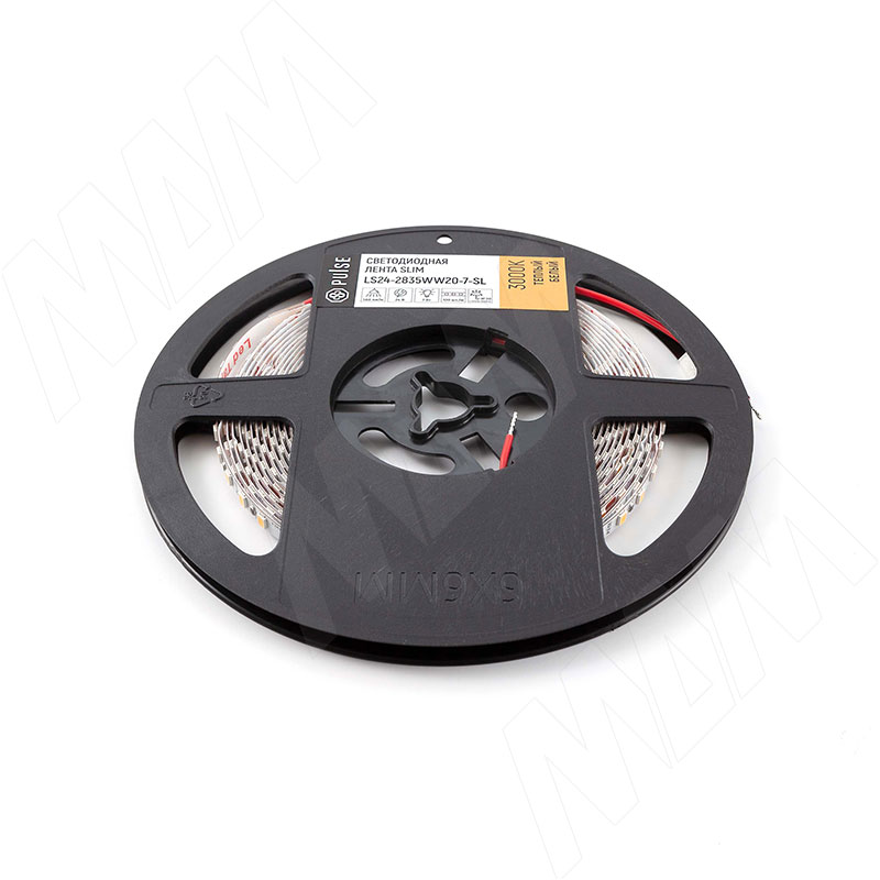 LUX, SLIM лента светодиодная 2835/120, 24V, 5 м, основание 5 мм, CRI 90, теплый белый 3000К, IP20, 7W/1м