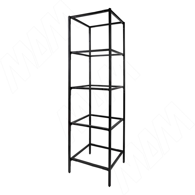 Каркас стеллажа напольного 500x1760x450 (5 полок), черный (RAL 9005, муар)