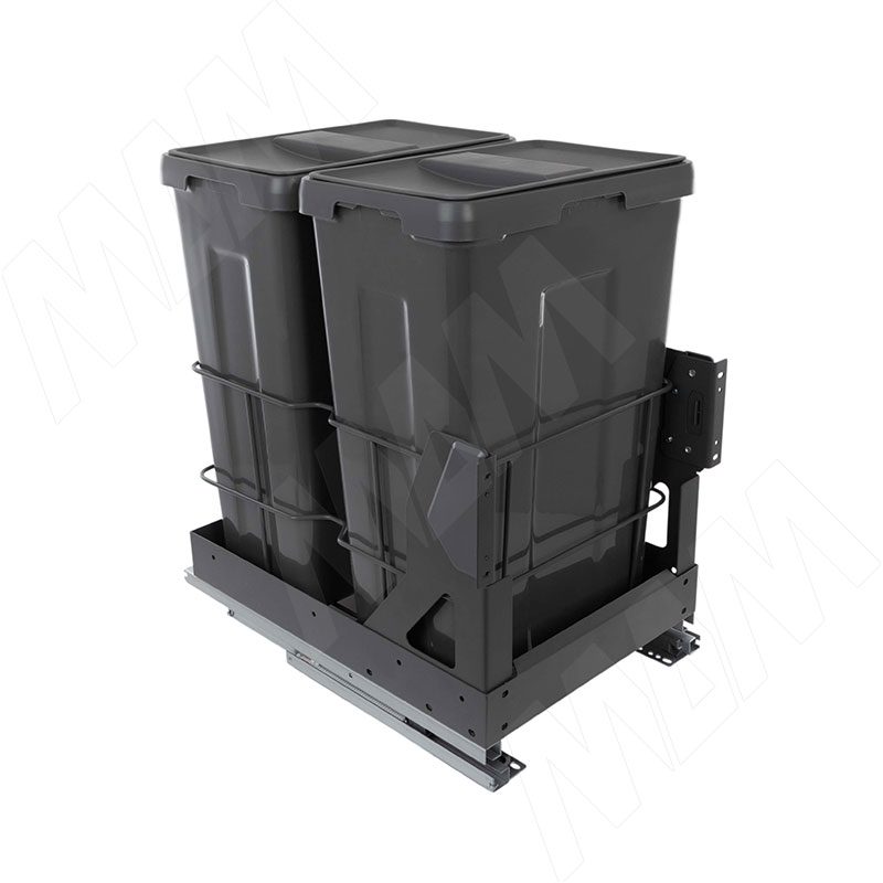 MOVEBOX F40 Система сортировки и хранения, платформа, 2 емкости (2×35), креп. фасада, полн.выдв., плавн.закр., графит