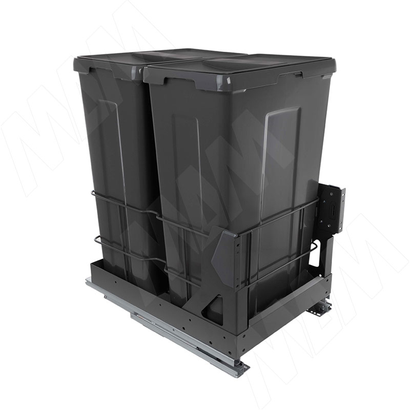 MOVEBOX F45 Система сортировки и хранения, платформа, 2 емкости (2×35), креп. фасада, полн.выдв., плавн.закр., графит